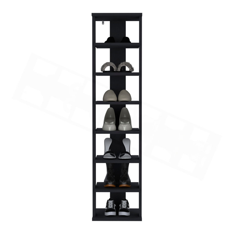 Range-chaussures, 7 tablettes, Noir