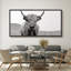 «Animals Highland Cow», portrait en noir et blanc sur toile-98042249-111176951