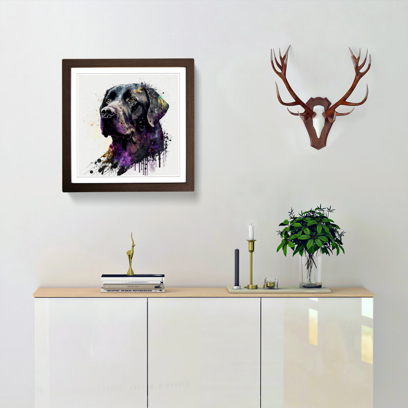 Labrador Retriever Splatter - Framed Print, Walnut