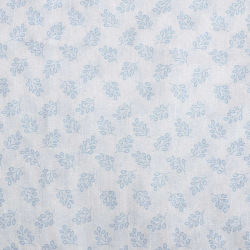 Bradford 200 Thread Count Breathable Cotton Percale Sheet Set, Full Sheet Set with 2 Pillowcases, Breezy Bloom Blue