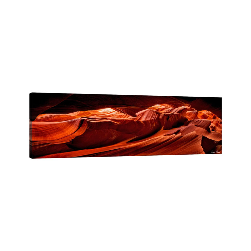 Sun Shining Through Canyon VIII - Wrapped Canvas Panoramic Print, 30.48 cm H x 91.44 cm W