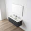 Ensemble de meuble-lavabo double mural 48 po avec lavabo en acrylique Annalisse - devant cannelé, tiroirs à fermeture en douceur-409846582
