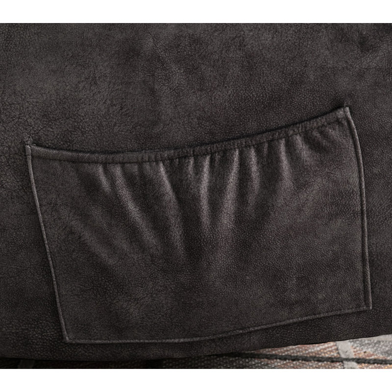 Fauteuil inclinable manuel pivotant et oscillant classique de 40,9 po de largeur Flournory, Velours gris velours