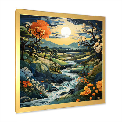 Countryside Winding River III - Landscapes Canvas Wall Art