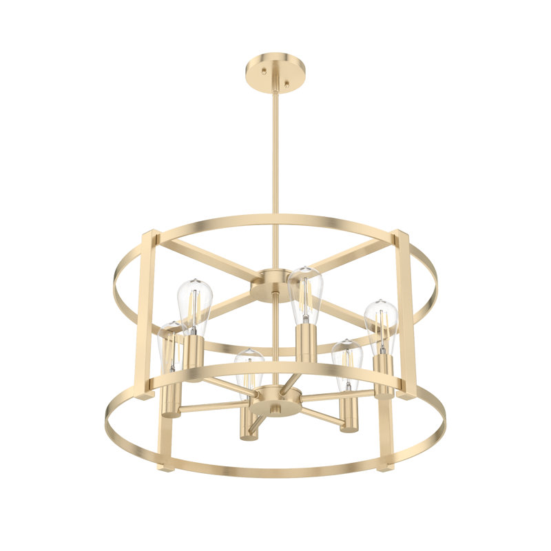 Astwood 6 - Light Dimmable Drum Chandelier, Gold
