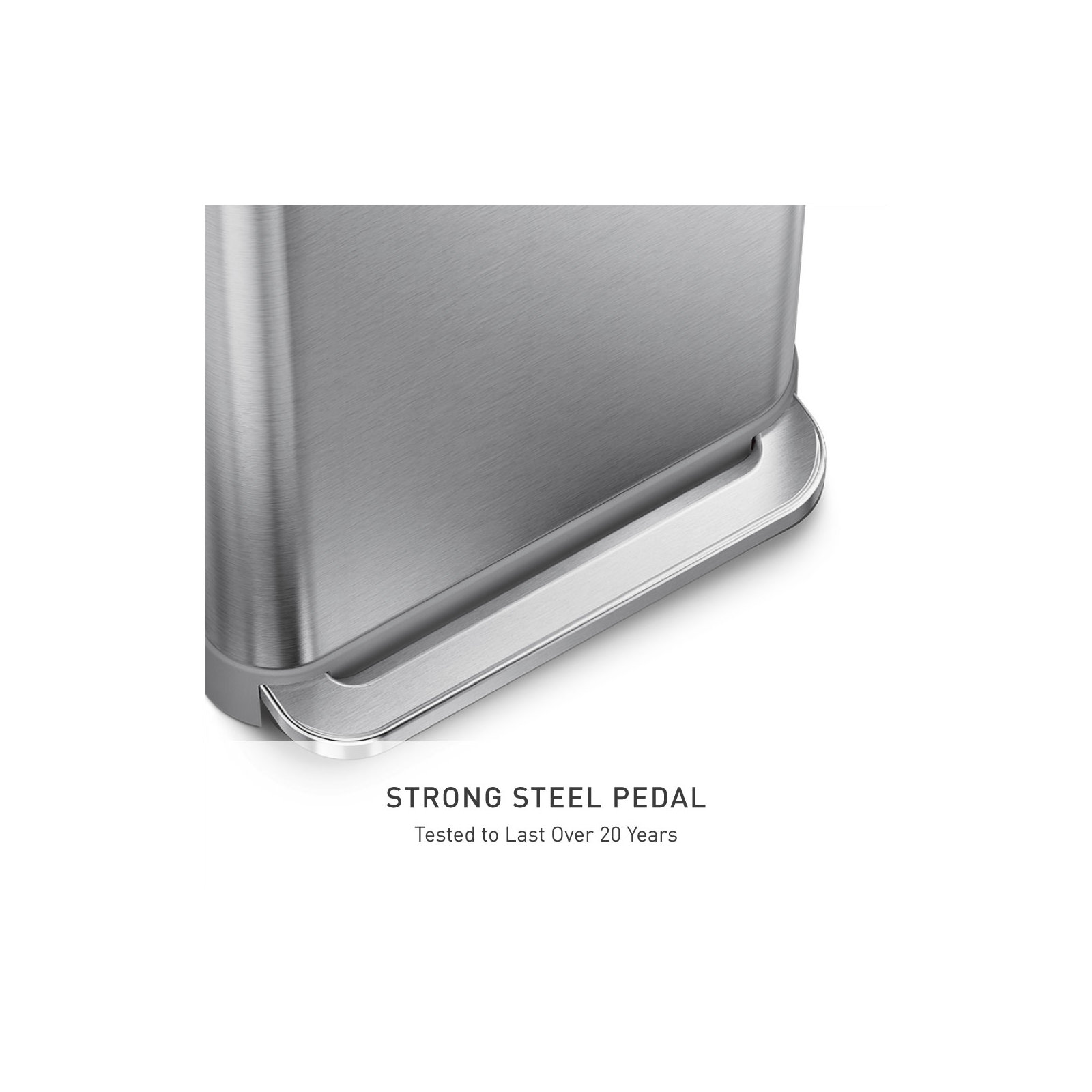 Simplehuman 45 Liter/ 12 Gallon Liter Kitchen Step Trash Can, Brushed Stainless Steel & Plastic Lid
