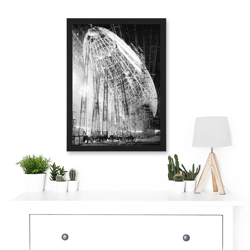 USS Macon Airship Zeppelin Construction - Single Picture Frame Print, 45.5cm H x 33cm W