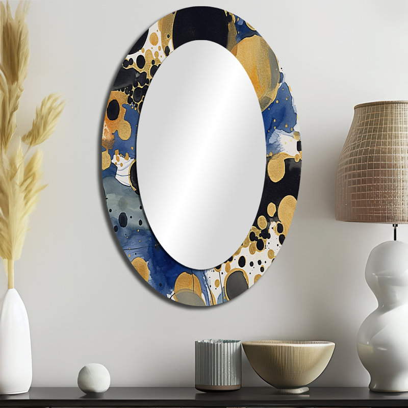 Laurier - Miroir abstrait en métal, 36 po x 24 po