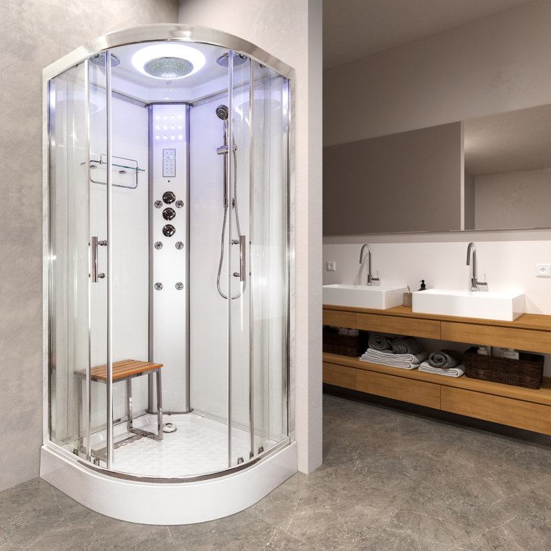 Vidalux SS1000 Shower Cabin Enclosure  - White Glass, 220cm H x 100cm W x 100cm D