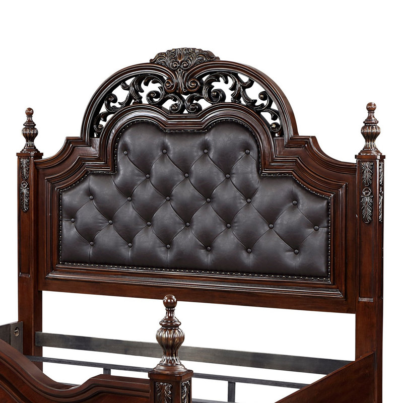 Lit plateforme en cuir Elene, Grand