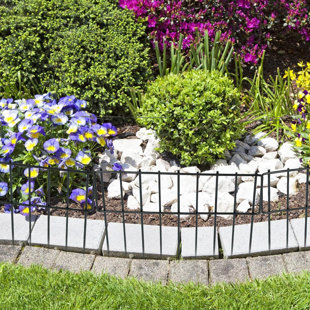 Paquet de 10 clôtures de barrière décoratives pour animaux en métal antirouille 10,8 pi (H) x 12,6 po (H)