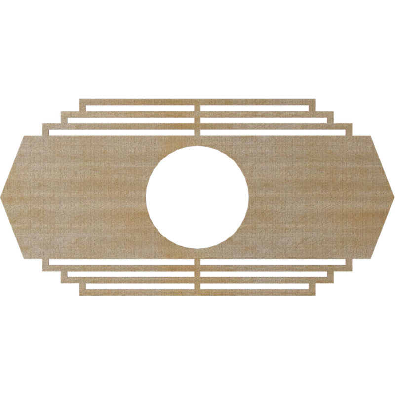 Médaillon de plafond en bois Chrysler, Bouleau, H 16 po x l 32 po x P 0,25 po