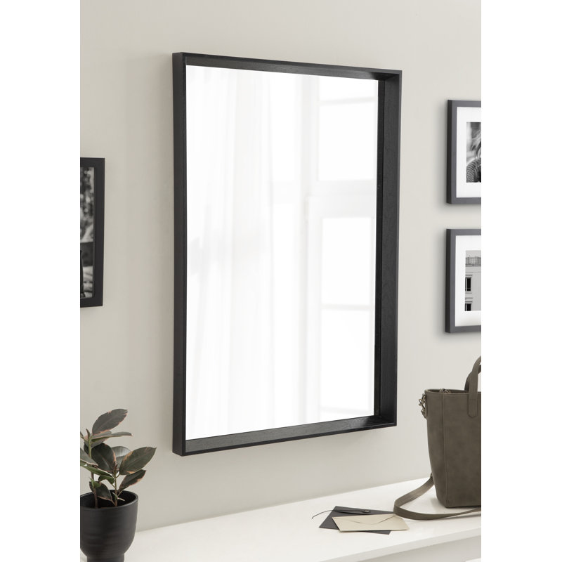 Farhee Flat Mirror, 36" x 24", Black