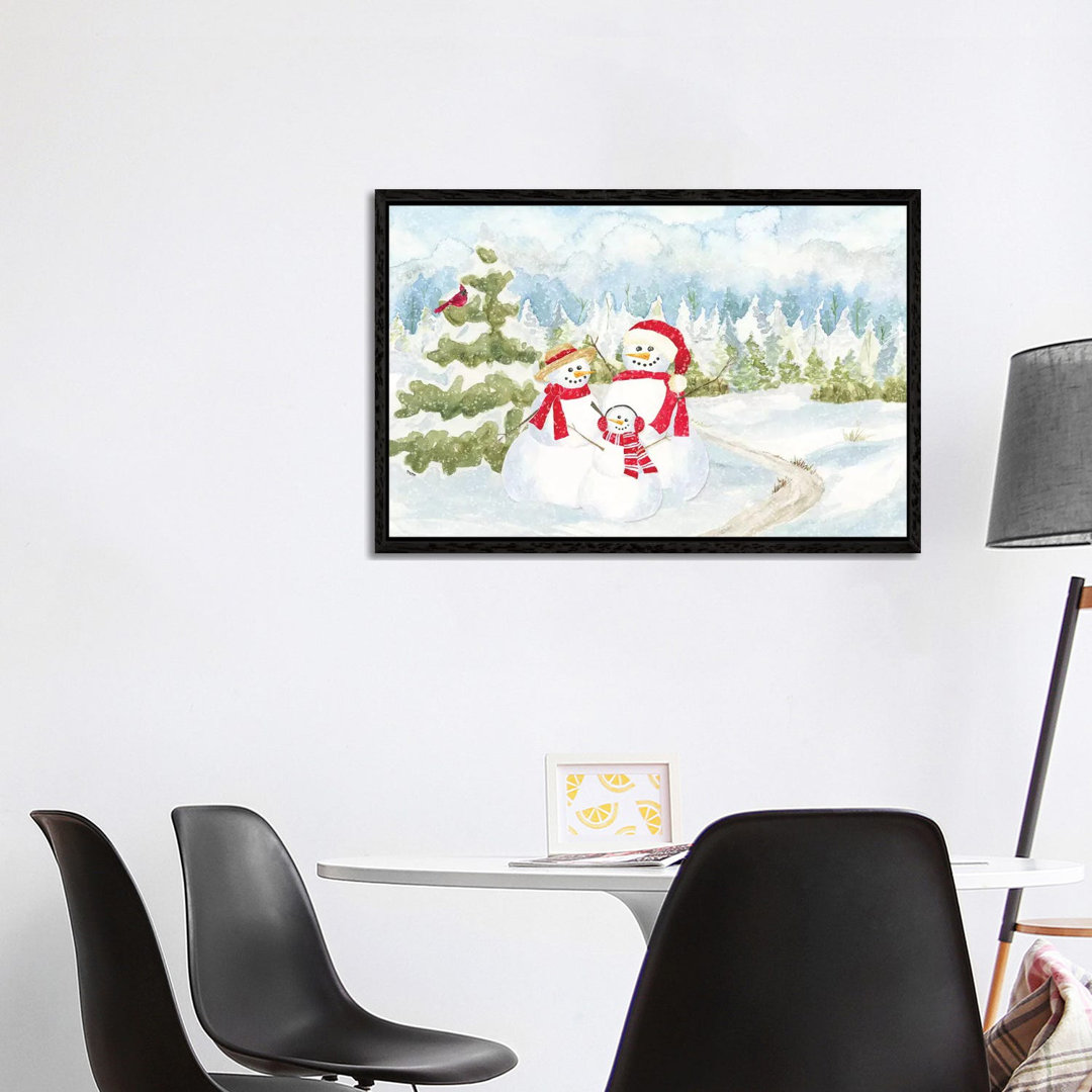 Schneemann-Wunderland - Familienszene von Tara Reed - Galerie-verpackte Leinwand Giclée auf Leinwand