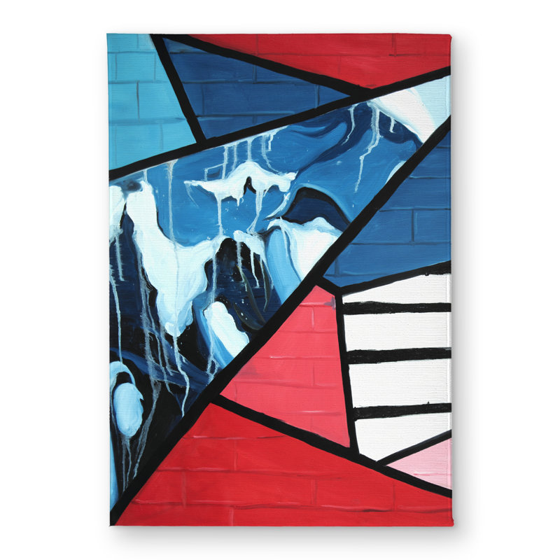 Diagonal unity - Classic blue Pop art door mat for decor