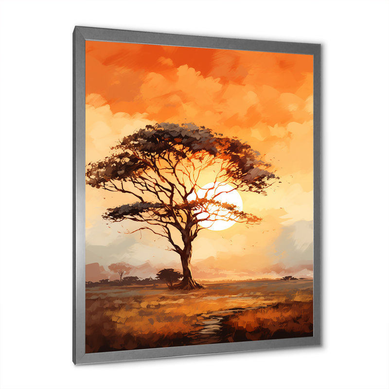 " African Tree Essence II ", Silver Single Picture Framed, 20" H x 12" W