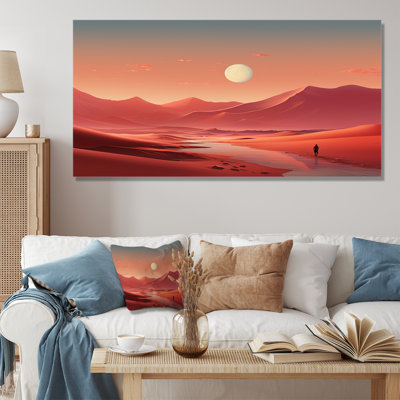 «Crimson Sands Desert Moon Horizon III», art mural désert