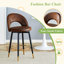 De 2 chaises de bar rotatives à 360 degrés, tissu brun, support en métal noir, design réfléchi, bureau d'interaction confortable, terrasse