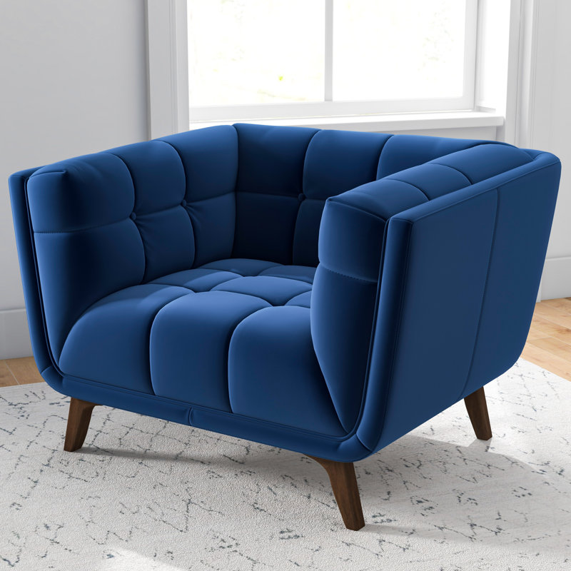 Fauteuil Ardrie, Velours bleu