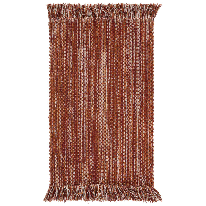 Tapis Montauk 324 tissé à la main en coton recyclé, sans motif, Rectangle de 5 pi x 8 pi