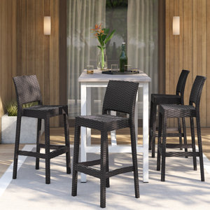 ((INCOMPLETE ONLY 2 CHAIR )) Mcgruder 29.5" Patio Bar Stool