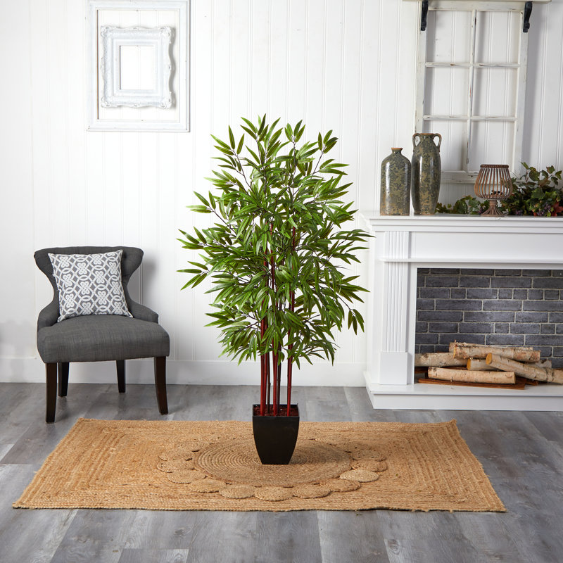 Faux Bamboo Tree in Planter, 60" H x 37" W x 30" D