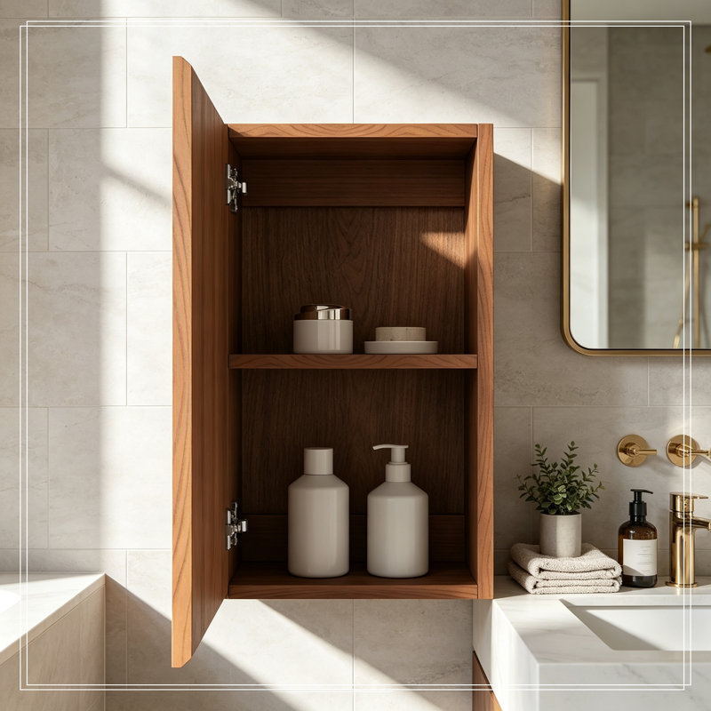 Armoire murale de salle de bain avec 1 porte, Brown