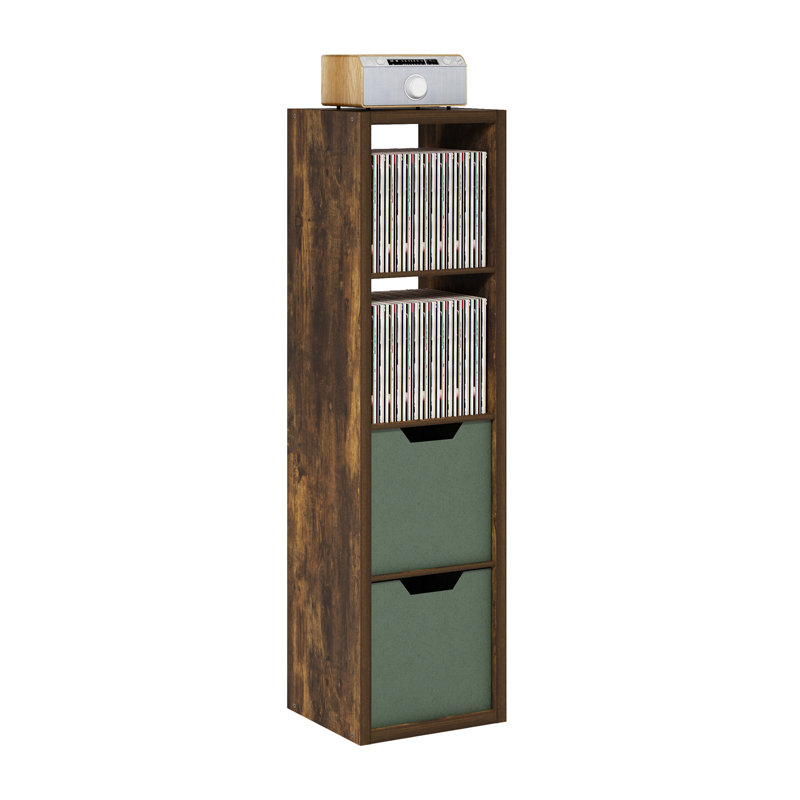 Organisateur de rangement Ebern Designs Darrington, (4 tablettes) H 57,95 po x l 15,87 po x P 14,57 po, Bois de pin ambré