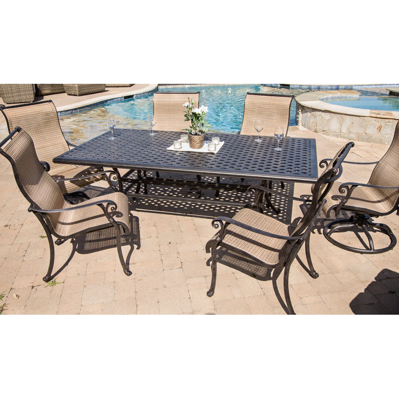 Annecorinne 6 - Person Patio Dining Set with Rectangular Table