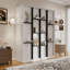 Grand lit escamotable rotatif avec supports de rangement cachés, lit mural multifonctionnel peu encombrant pour le bureau à domicile et les petites pièces, blanc-374413107