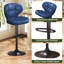 Ensemble de 2 tabourets de bar pivotants réglables avec dossier et repose-pieds, chaises de bar rembourrées à hauteur de comptoir pour îlot de cuisine, bleu-770559796-770559803