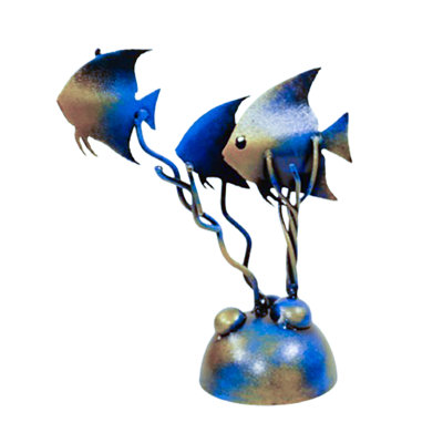 STEEL PAIR OF FISH TABLE SCULPTURE
