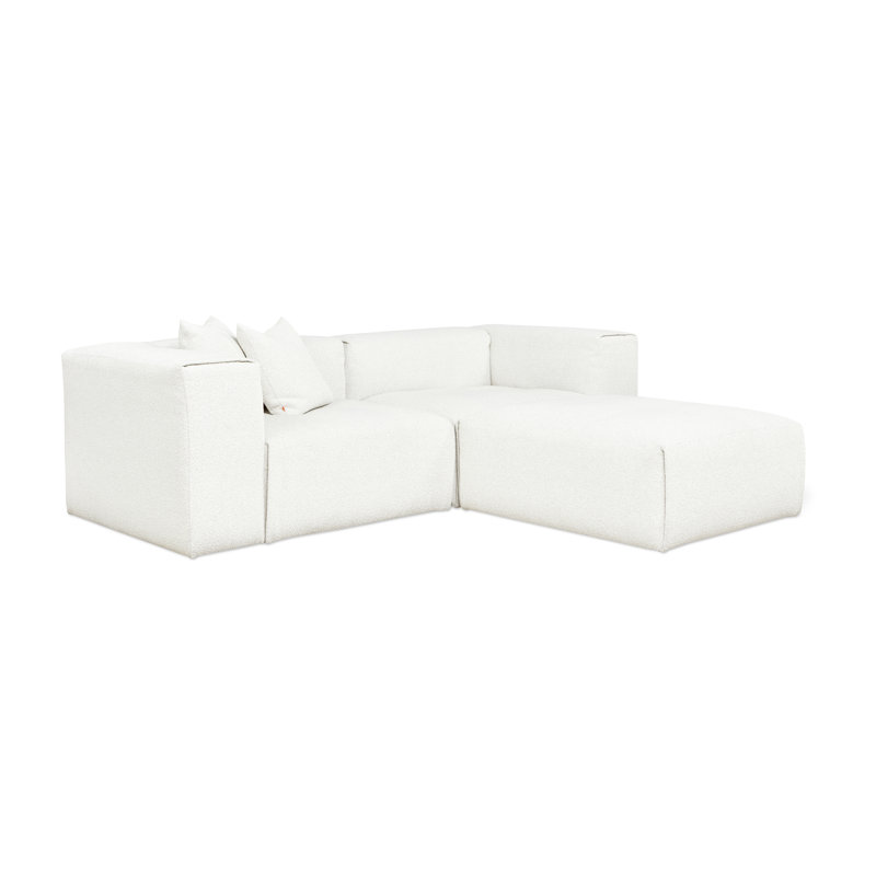 Nest Modular 3-PC Sectional, Bone Boucle