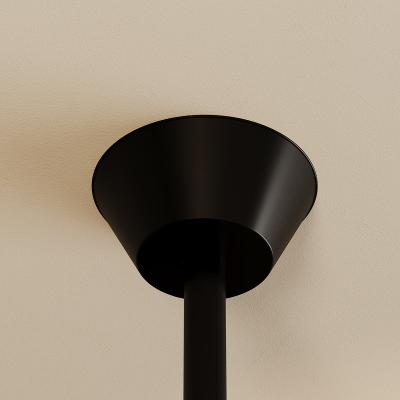 Ventilateur de plafond moderne de 45,1 po avec moteur à courant continu entièrement en cuivre et pales en ABS noir, conception à 3 pales, télécommande à 6 vitesses