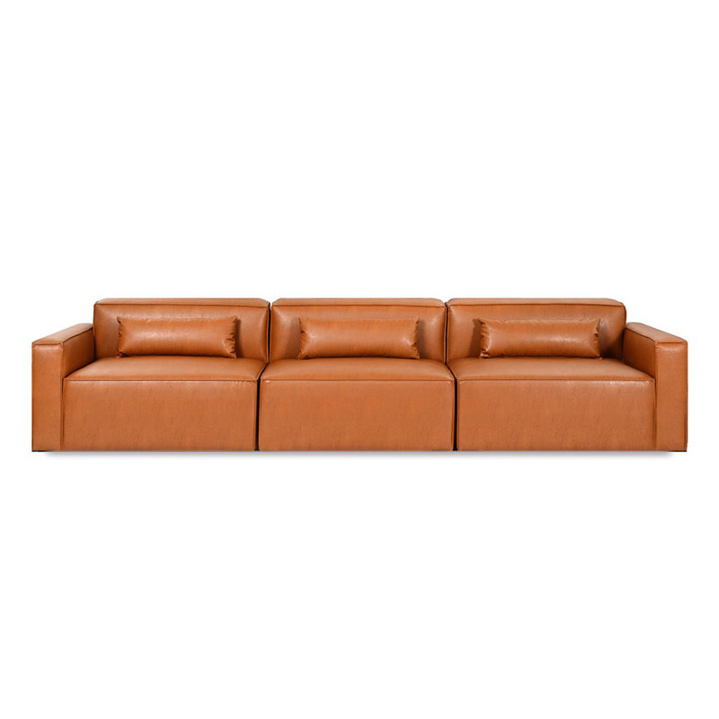 Mix Modular 3-Pc Sofa, Vegan AppleSkin Leather Cognac