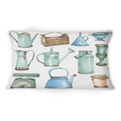 Coussin décoratif rétro en fer rouillé de style domestique rustique 12 po x 20 po