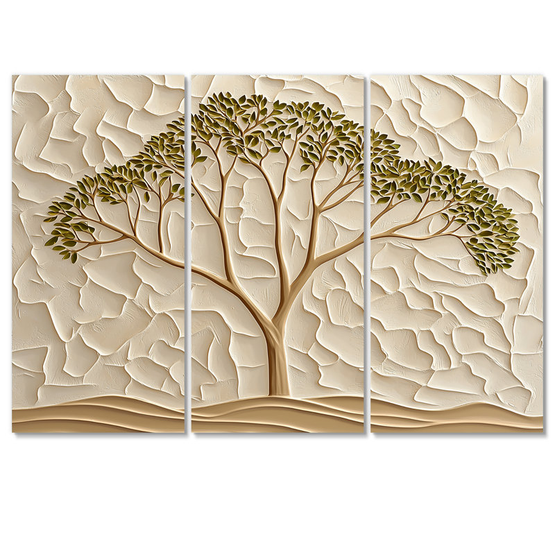 «Minimal Acacia Tree Landscape I», ensemble d'art mural d'acacia, Toile tendue, H 28 po x l 36 po, Ne s’applique pas