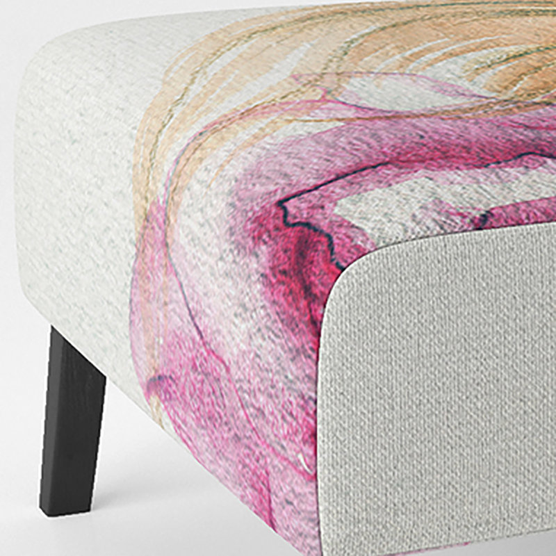 Brechta Vibrant Curve Design II - Velvet Upholstered Modern Slipper Chair, Brown/Purple