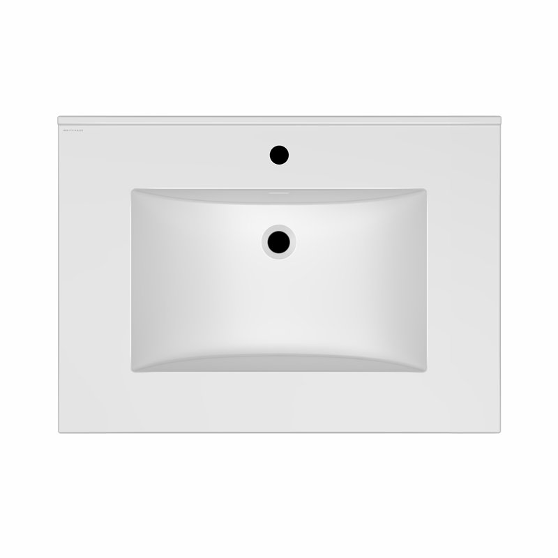 Lavabo de comptoir 31 po avec cuve rectangulaire et trop-plein Whitehaus, Trou unique