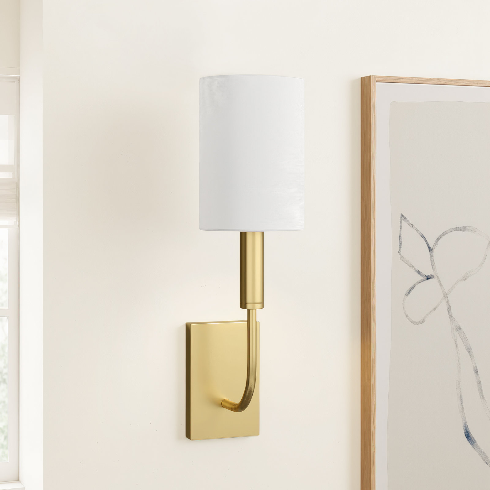 Tedder Single Light Dimmable Candle Wall Light, Burnished Brass