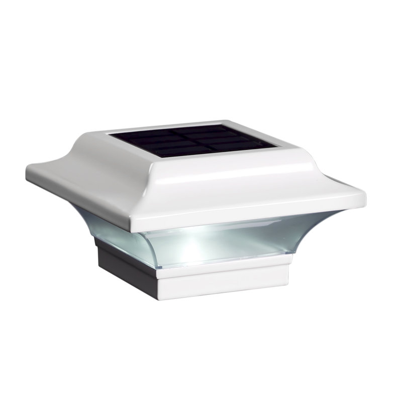 Imperial Aluminum Fence Post Cap Solar Light, White