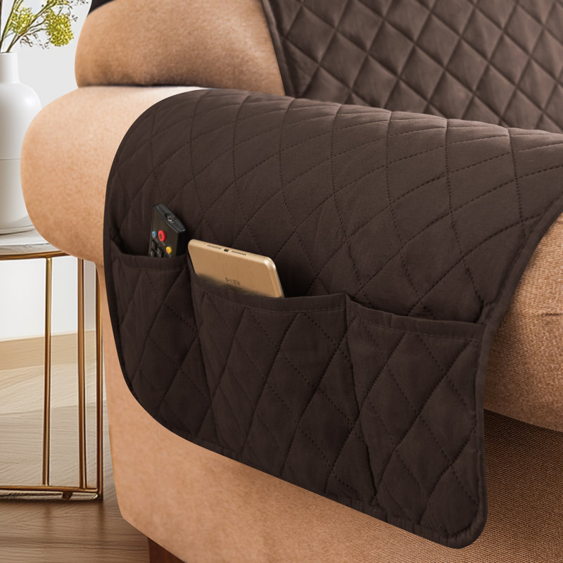 Ayalisse square/rectangular cushion armchair cover, Café, H 76 po x l 23 po x P 22 po