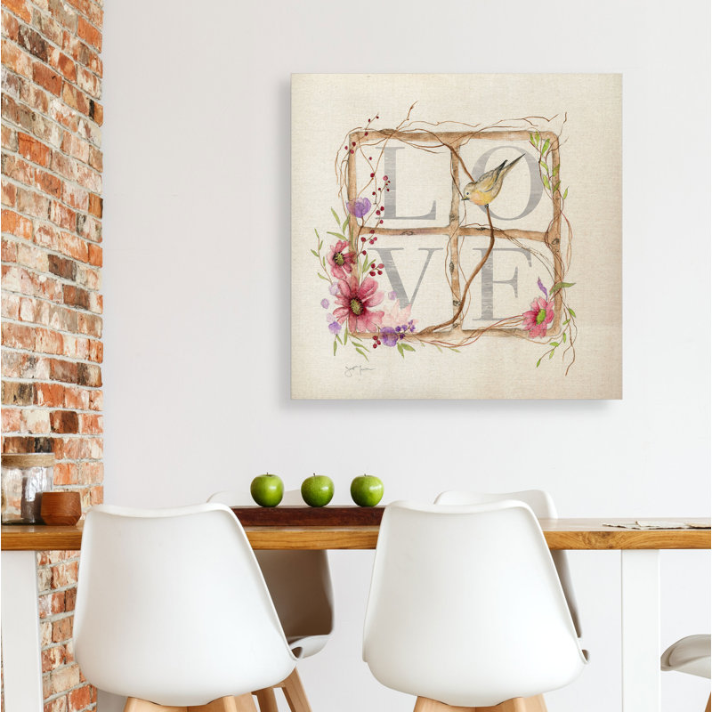 « spring love », peinture sur toile tendue, H 10 po x l 10 po x P 1,5 po