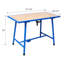 Banc de travail pliable robuste - Banc d'outils en acier d'une capacité de 660 lb avec plateau en bois, poste de travail de garage pliable et table de rangement, bleu