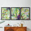 Bright Tropical Abstraction I  -Custom Framed  Wrapped Gallery Canvas - 3 Pieces-194486927-194486925