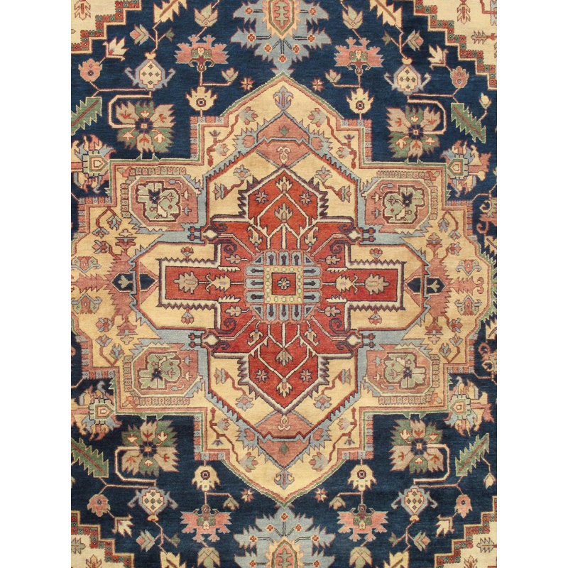 Oriental Area Rug in Navy, Rectangle 8' x 9'11"