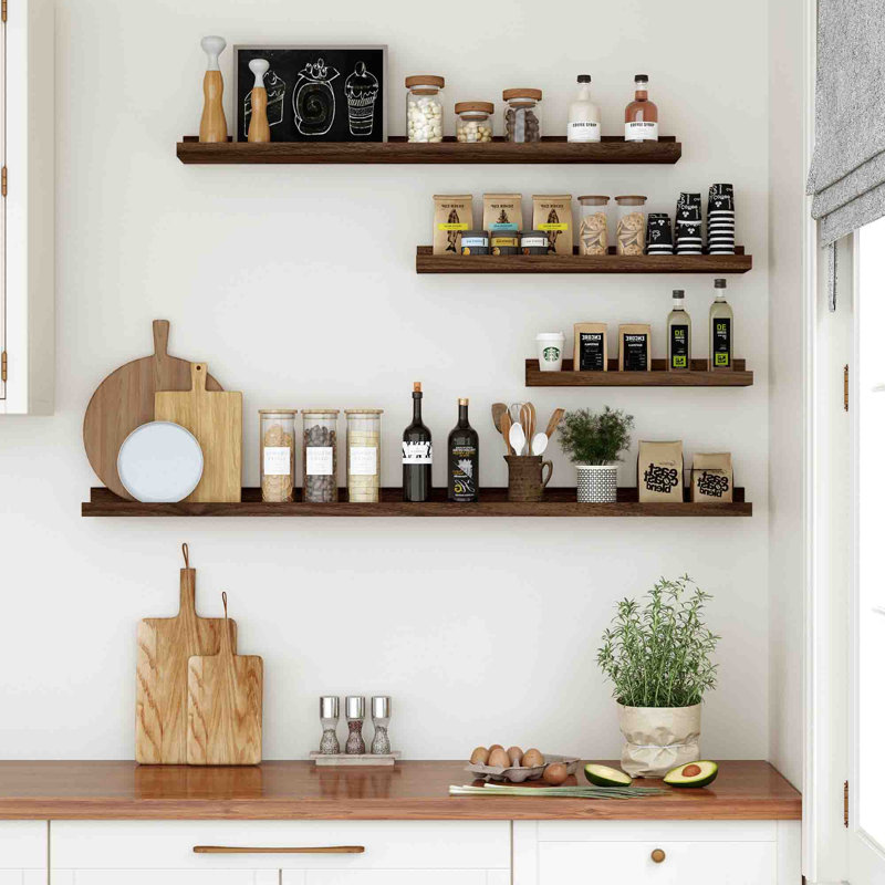 2 Piece Floating Shelf, Walnut