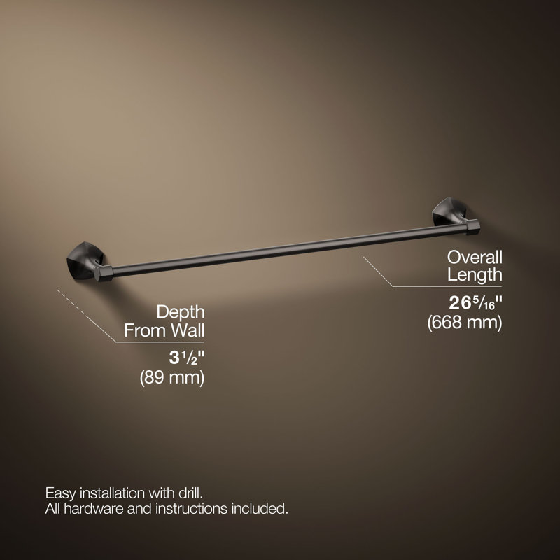 Occasion Towel Bar, Vibrant Titanium, 2.31" H x 24" W x 3.5" D