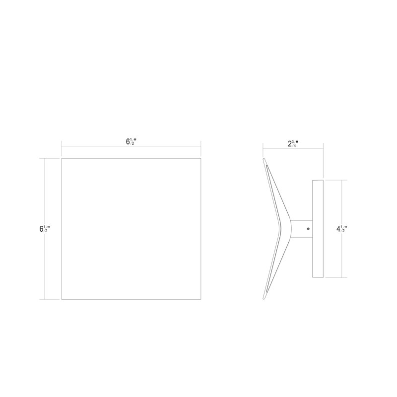 Turo 1 - Light LED Flush Mounted Sconce, 6.5" H x 6.5" W x 2.75" D, Satin White