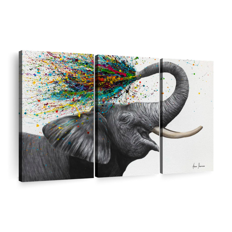 «Elephant Elation» sur toile, H 45 po x l 28 po